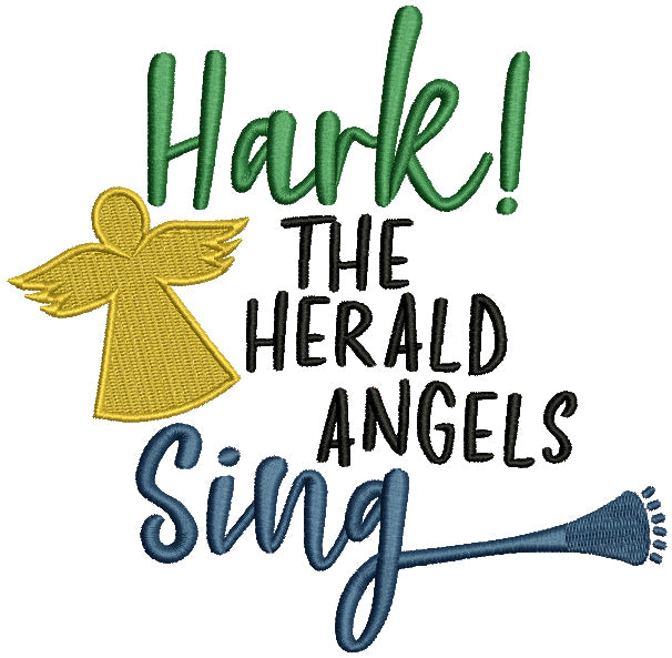 Hark The Herald Angels Sing Filled Machine Embroidery Design Digitized Pattern