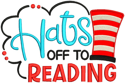 Hats Off To Reading School Applique Machine Embroidery Design Digitized Pattern