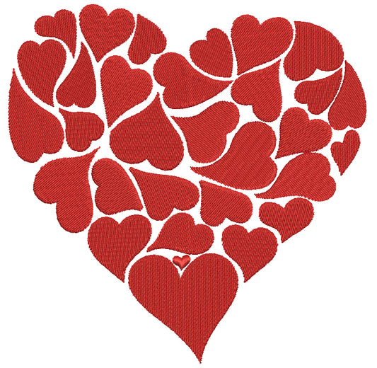 Heart of Hearts Valentines Filled Machine Embroidery Design Digitized Pattern