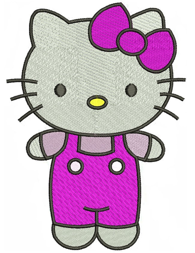 Hello Kitty Filled Machine Embroidery Digitized Design Pattern