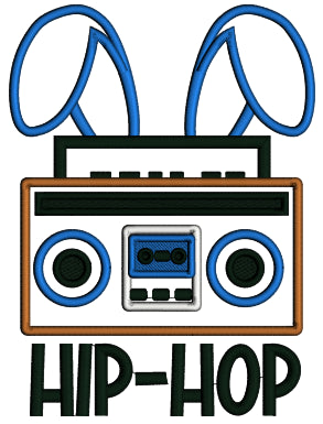 Hip Hop Cassette Player And Bunny Ears Easter Applique Machine Embroidery Design Digitized Pattern
