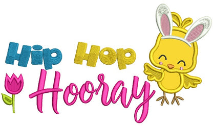 Hip Hop Hooray Applique Easter Machine Embroidery Design Digitized Pattern