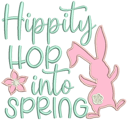 Hippity Hop Into Spring Easter Applique Machine Embroidery Design Digitized Pattern