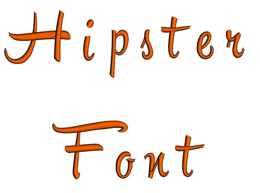 Hipster Font Machine Embroidery Script Upper and Lower Case 1 2 3 inches