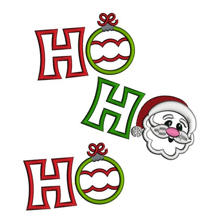 Ho Ho Ho Christmas Applique Machine Embroidery Digitized Design Pattern