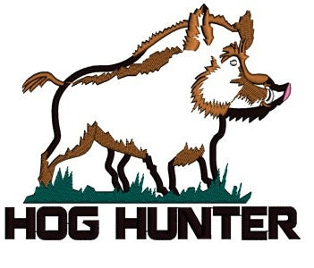 Hog Applique, Boar Hunter Machine Embroidery Digitized Design Pattern- Instant Download - 4x4 ,5x7,6x10