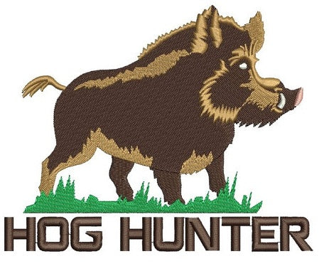 Hog, Boar Hunter Machine Embroidery Digitized Design Filled Pattern- Instant Download - 4x4 ,5x7,6x10