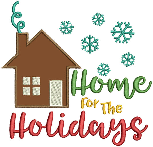 Home For The Holidays Christmas Applique Machine Embroidery Design Digitized Pattern