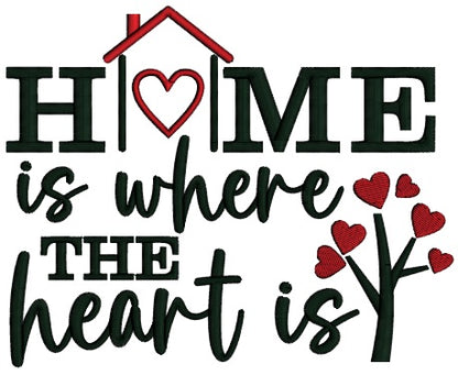 Home Is Where The Heart Is Valentine's Day Applique Machine Embroidery Design Digitized Pattern