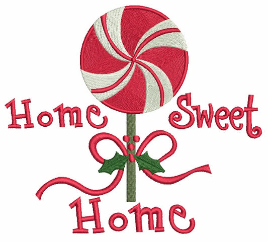 Home Sweet Home Mint Christmas Filled Machine Embroidery Design Digitized Pattern