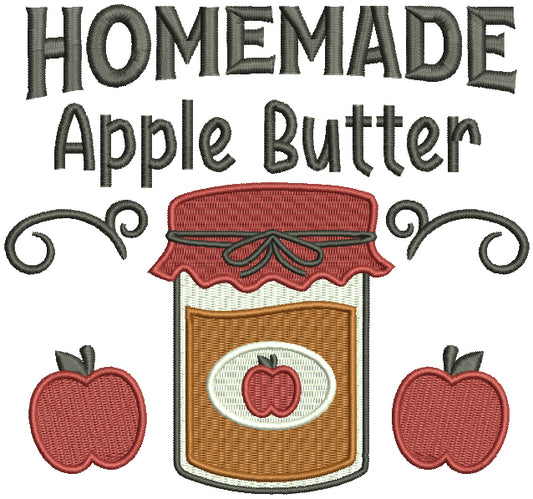 Homemade Apple Butter Food Filled Machine Embroidery Design Digitized Pattern