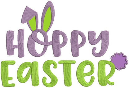 Hoppy Easter Bunny Ears Applique Machine Embroidery Design Digitized Pattern