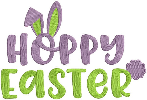Hoppy Easter Bunny Ears Filled Machine Embroidery Design Digitized Pattern