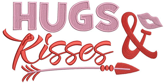 Hugs and Kisses Filled Machine Embroidery Design Digitized Pattern