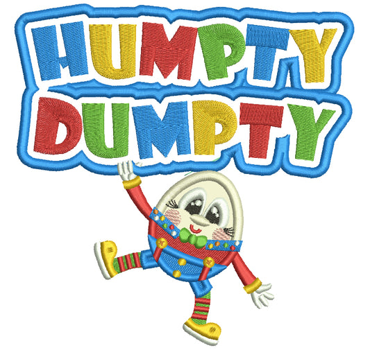 Humpty Dumpty Applique Machine Embroidery Design Digitized Pattern