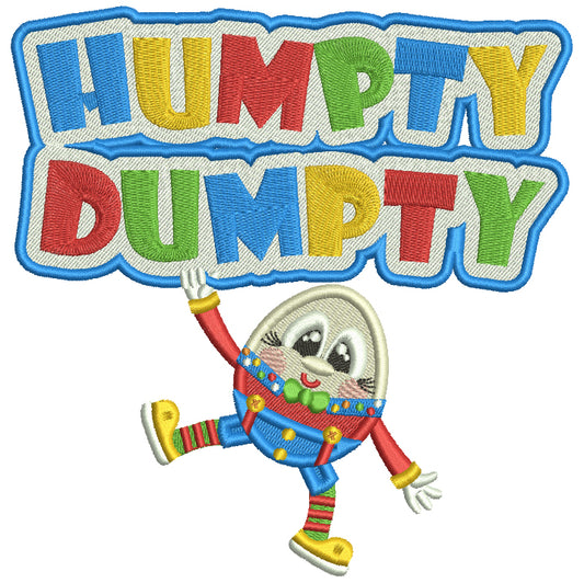 Humpty Dumpty Filled Machine Embroidery Design Digitized Pattern