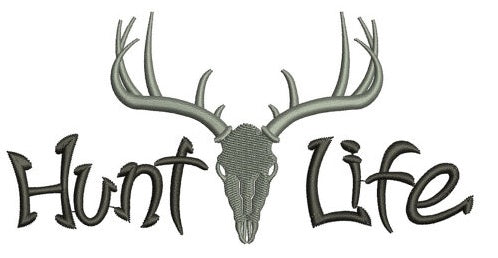 Hunt Life Deer Skull Machine Embroidery Digitized Design Filled Pattern - Instant Download Digitized Pattern -4x4 , 5x7, and 6x10 hoops