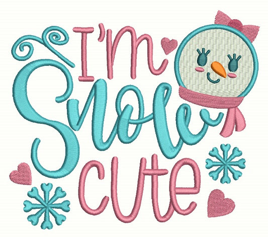 I'm Snow Cute Christmas Filled Machine Embroidery Design Digitized Pattern