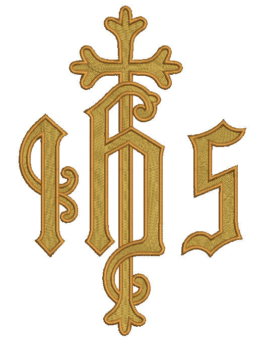 IHS Christogram Cross Religious Filled Machine Embroidery Design Digitized Pattern