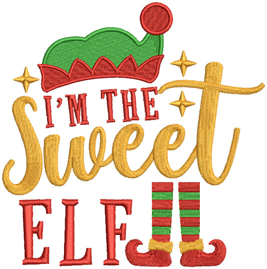 I'm The Sweet Elf Christmas Filled Machine Embroidery Design Digitized Pattern