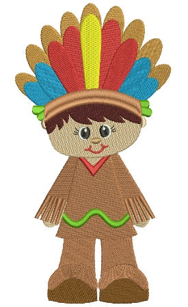 Indian Boy Filled Machine Embroidery Design Digitized Pattern