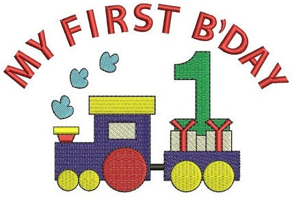 Instant Download Birthday Choo Choo 1st Birthday Train Machine Embroidery Design comes in three sizes to fit 4x4 , 5x7, and 6x10 hoops