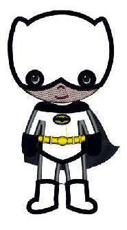 Instant Download Cute Boy Batman's Lantern's Little Brother (hands out) Super Hero Machine Embroidery Applique