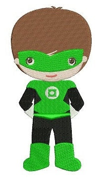 Instant Download Cute Boy Green Lantern's Little Brother (hands in) Machine Embroidery Design