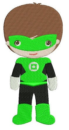 Instant Download Cute Boy Green Lantern's Little Brother (hands out) Machine Embroidery Design