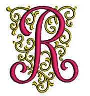 Fancy Font Monogram (A-Z) Machine Embroidery Design -Instant Download - 260 Files