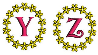 Instant Download Flower Border Monogram (A-Z) Machine Embroidery Font Design - 260 Files