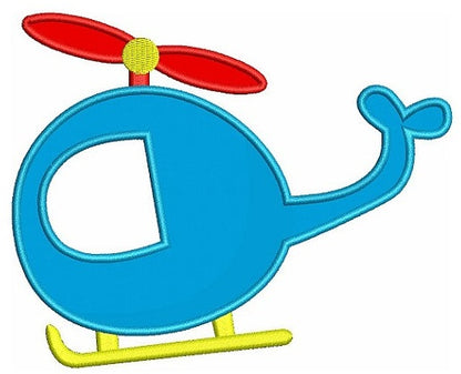 Instant Download Little Helicopter Machine Embroidery Applique Design