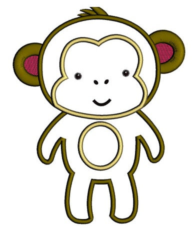 Instant Download Monkey African Animal Machine Embroidery Applique Design