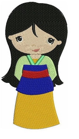 Instant Download Princess Mulan's Little Sister Machine Embroidery Design