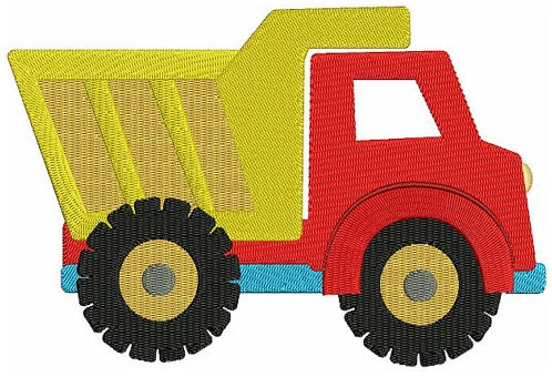 Dump Truck Filled Machine Embroidery Design Instant Download truck