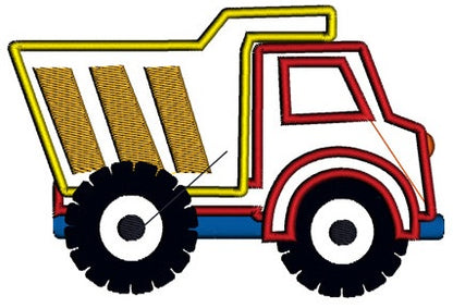 Dump Truck Applique Machine Embroidery Design Instant Download truck