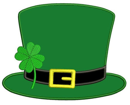 Irish Hat Shamrock Applique - St Patrick's Day- Machine Digitized Design Pattern - Instant Download - 4x4 , 5x7, and 6x10 -hoops
