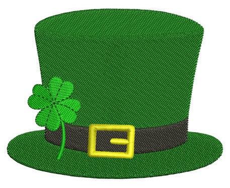 Irish Hat Shamrock - St Patrick's Day- Machine Digitized Design Filled Pattern - Instant Download - 4x4 , 5x7, and 6x10 -hoops