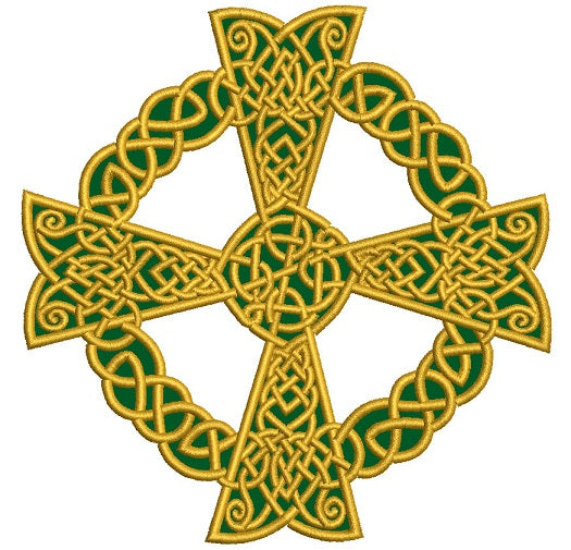 Irish Celtic Cross Applique Machine Embroidery Design Digitized Pattern