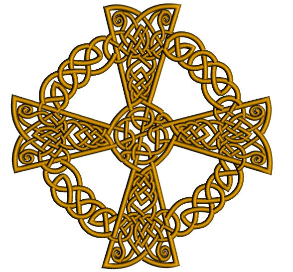 Irish Celtic Cross Applique Machine Embroidery Design Digitized Pattern