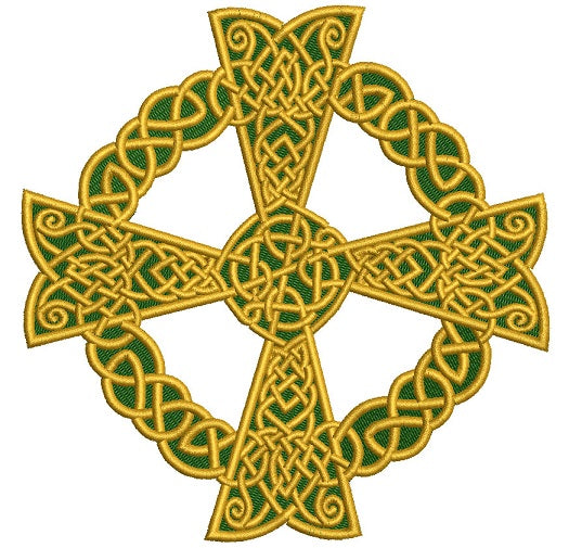 Irish Celtic Cross Filled Machine Embroidery Design Digitized Pattern