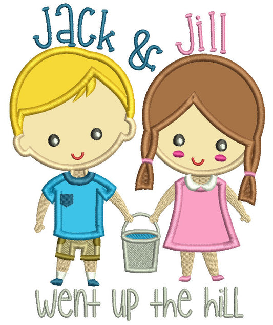 Jack And Jill Wp The Hill Children Rhimes Applique Machine Embroidery Design Digitized Pattern