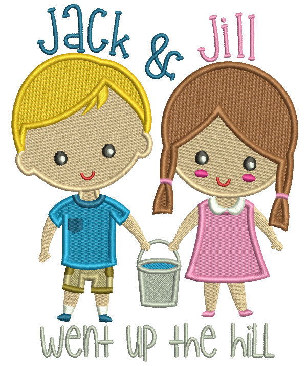 Jack And Jill Wp The Hill Children Rhimes Filled Machine Embroidery Design Digitized Pattern