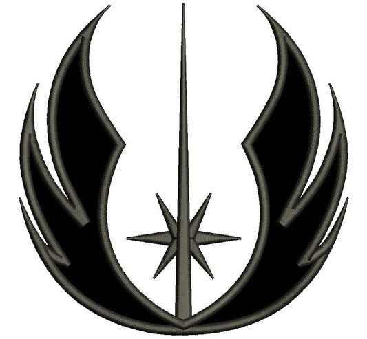 Jedi Order Symbol from Start Wars Applique Machine Embroidery Design Digitized Pattern