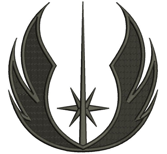 Jedi Order Symbol from Start Wars Filled Machine Embroidery Design Digitized Pattern