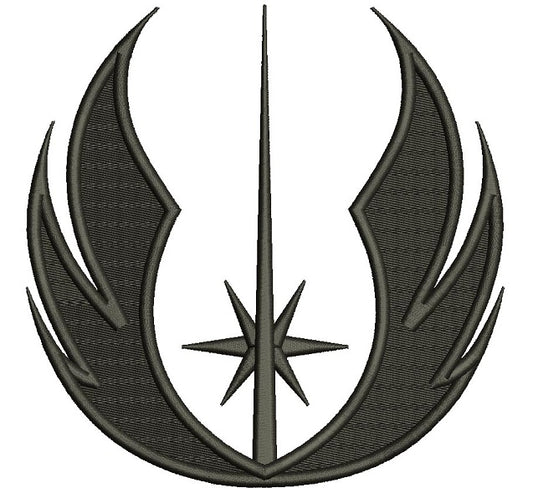 Jedi Order Symbol from Start Wars Filled Machine Embroidery Design Digitized Pattern
