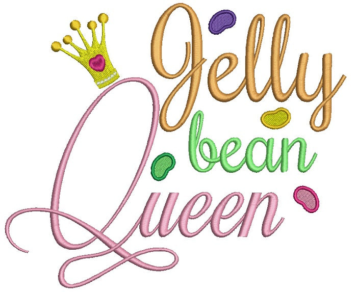 Jelly Bean Queen Filled Machine Embroidery Design Digitized Pattern