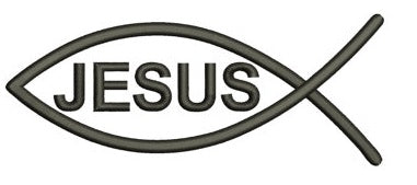 Jesus Fish (Christian Ichthys) Applique Machine Embroidery Digitized Design Pattern - Instant Download - 4x4 , 5x7, and 6x10 -hoops