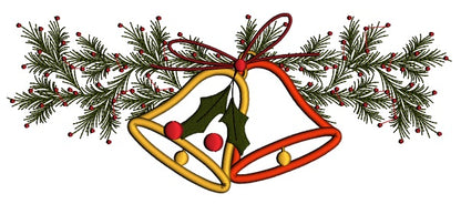 Jingle Bells Christmas Applique Machine Embroidery Design Digitized Pattern
