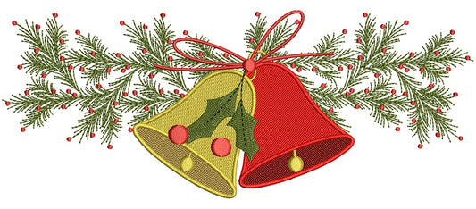 Jingle Bells Christmas Filled Machine Embroidery Design Digitized Pattern